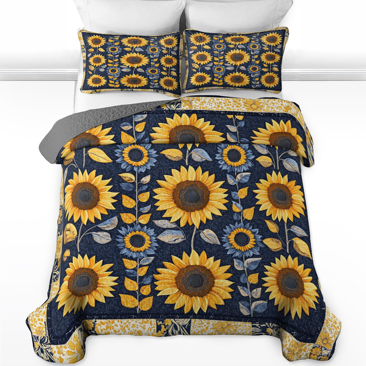 Shineful All Season Quilt 3-Piece Set Sunflower Splendor