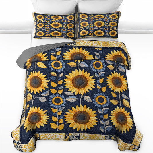 Shineful All Season Quilt 3-Piece Set Sunflower Splendor