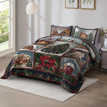 Shineful All Season Quilt 3-Piece Set - Holiday Hearth Christmas