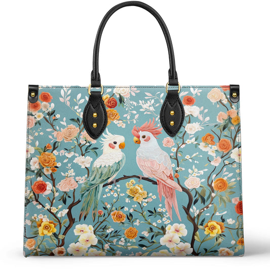Shineful Leather Bag Floral Rosy Cockatoo