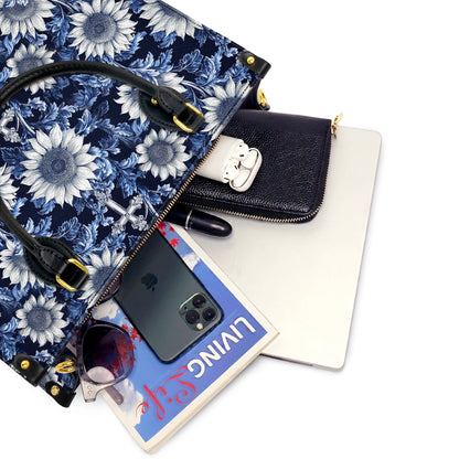 Shineful Leather Bag Midnight Blue Sunflower Cross