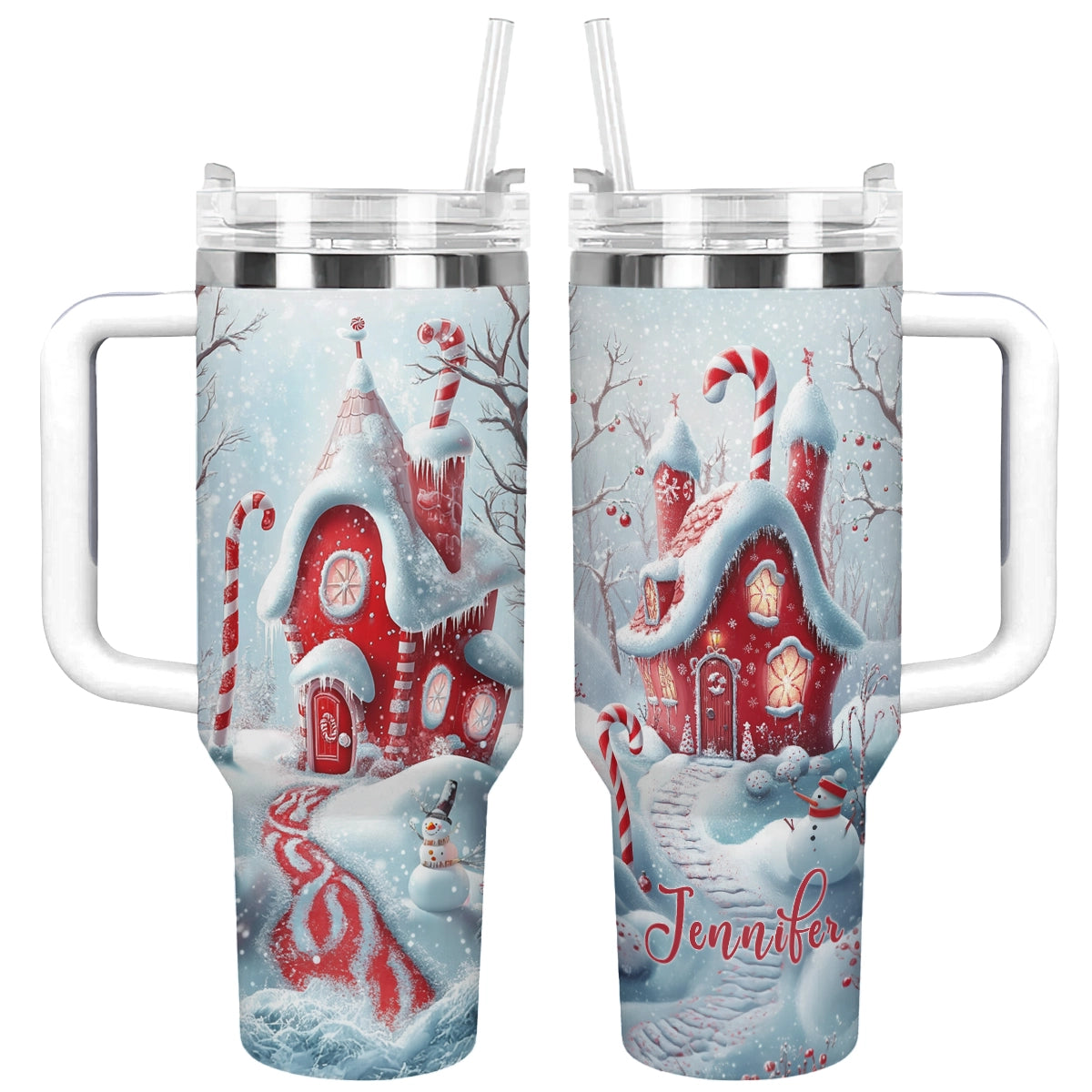 Shineful Tumbler Personalized Candy Cane Wonderland