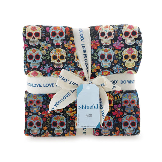 Shineful Fleece Blanket Colorful Skulls & Blooms