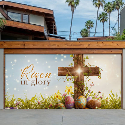 Shineful Garage Door Banner Decoration Risen in Glory