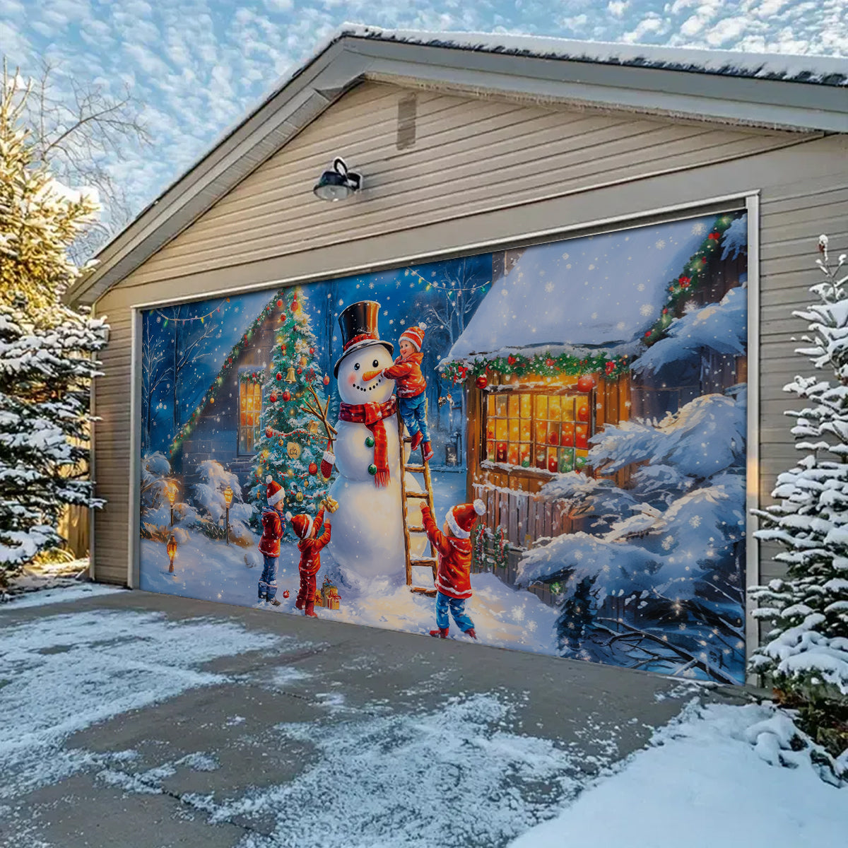 Shineful Garage Door Banner Decoration - Snowman Decoration Holiday