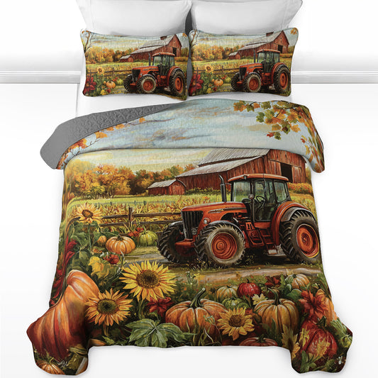 Shineful All Season Quilt 3-Piece Set Vibrant Autumn Farm