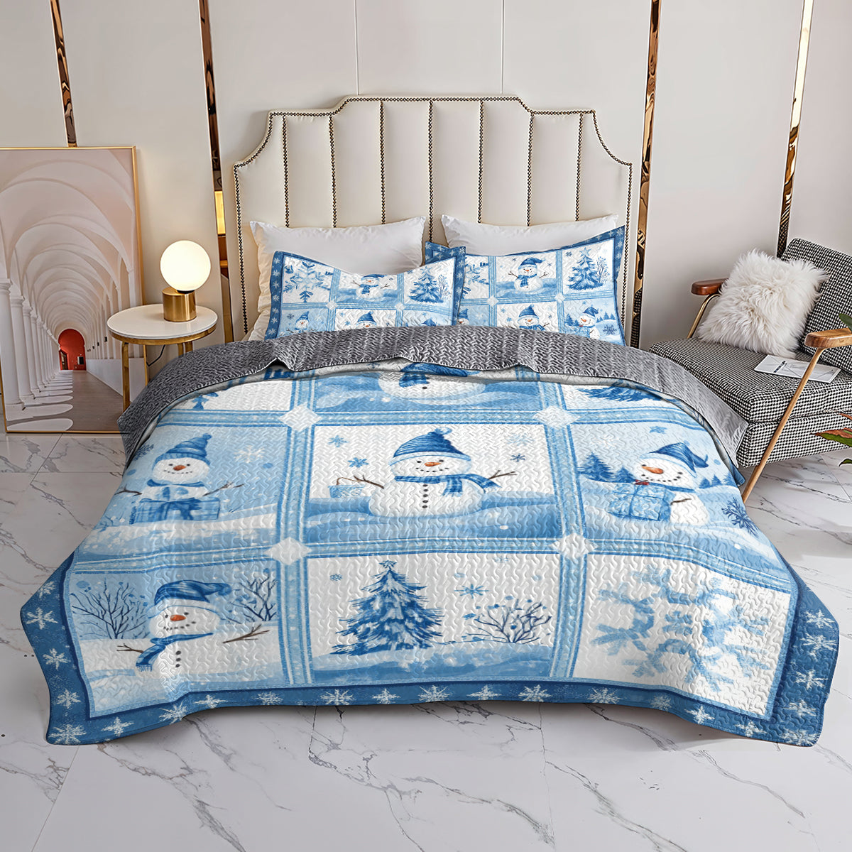Shineful All Season Quilt 3-Piece Set Snowy Friends Comfort