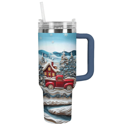 Shineful Glossy Tumbler Snowy Cabin