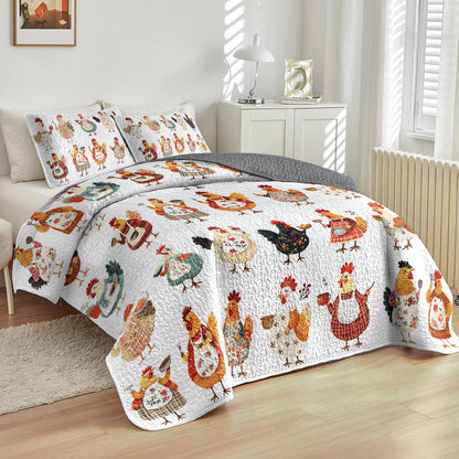 Shineful All Season Quilt 3-Piece Set Whimsical Rooster