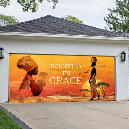 Shineful Garage Door Banner Decoration Rooted in Grace