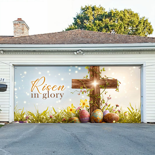 Shineful Garage Door Banner Decoration Risen in Glory