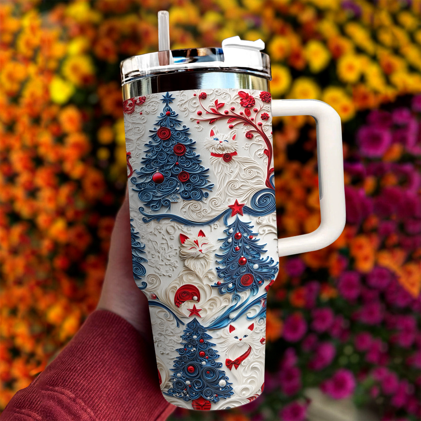 Shineful Glossy Tumbler Cat Christmas Cheer