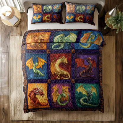 Shineful All Season Quilt 3-Piece Set - Legend of the Dragons