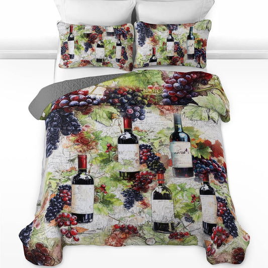 Shineful All Season Quilt 3-Piece Set Wine Bliss