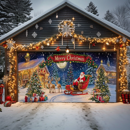 Shineful Garage Door Banner Decoration - Santa's Magical Night