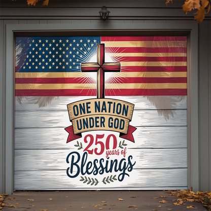 Shineful Garage Door Banner Decoration Faith Over America