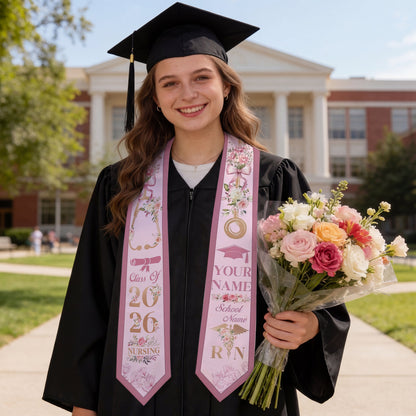 Shineful Graduation Sash Personalized Nursing Elegance