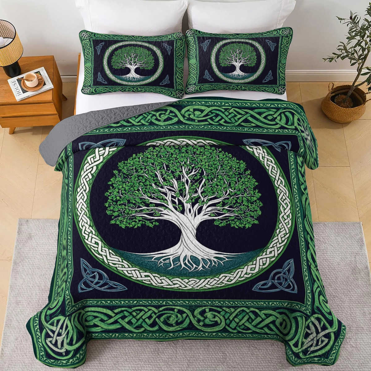 Shineful All Season Quilt 3-Piece Set - Celtic Tree of Life