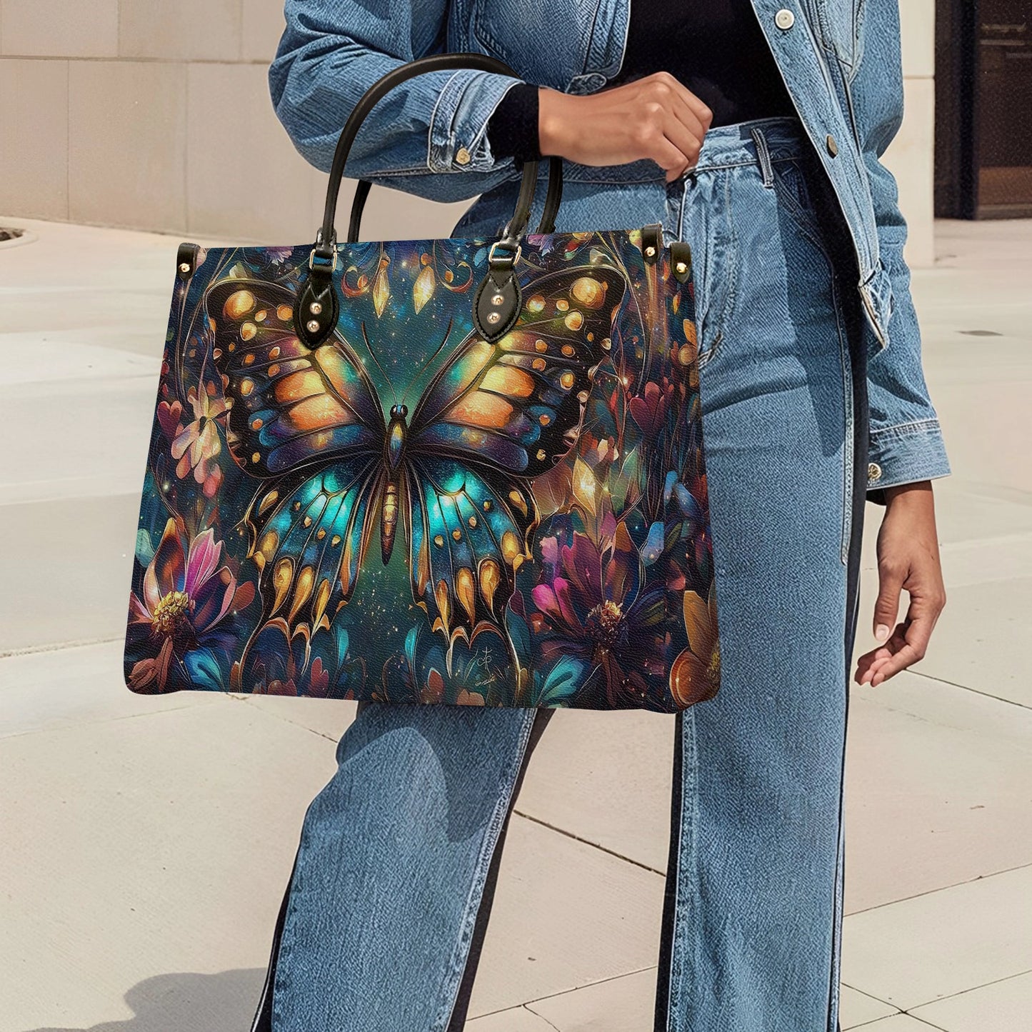 Shineful Leather Bag Butterfly Twilight Glow