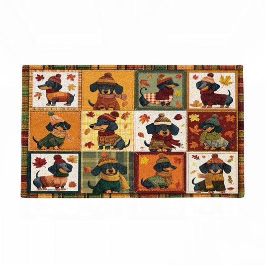 Shineful Snuggle Season Doxies Ultra-Thin Non Skid Floor Mat, Kitchen Rugs