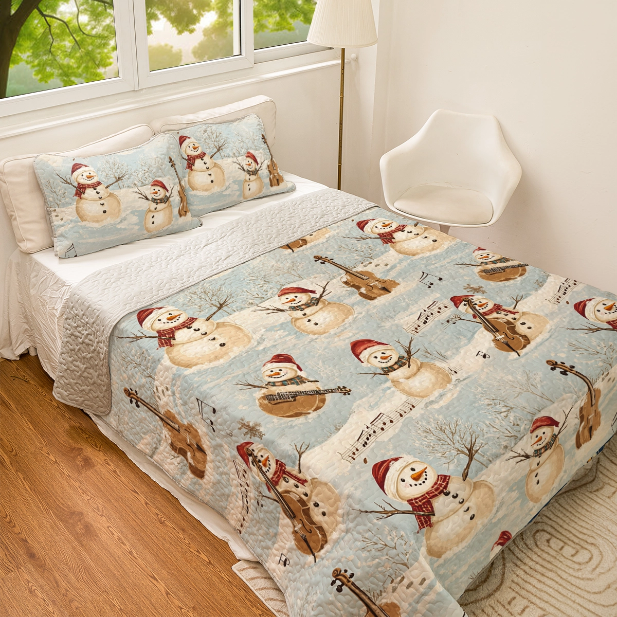 Shineful All Season Quilt 3-Piece Set Christmas Frosty Tunes