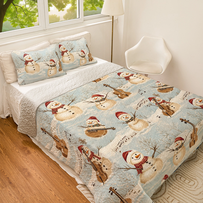 Shineful All Season Quilt 3-Piece Set Christmas Frosty Tunes