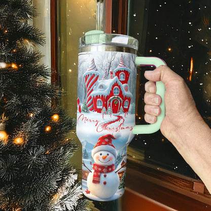 Shineful Glossy Tumbler Personalized Christmas Snowman's Sweet Retreat