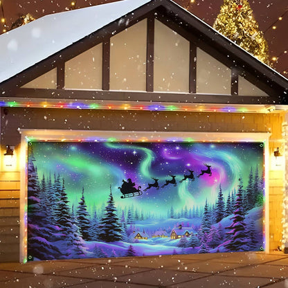 Shineful Garage Door Banner Decoration Aurora's Holiday Journey