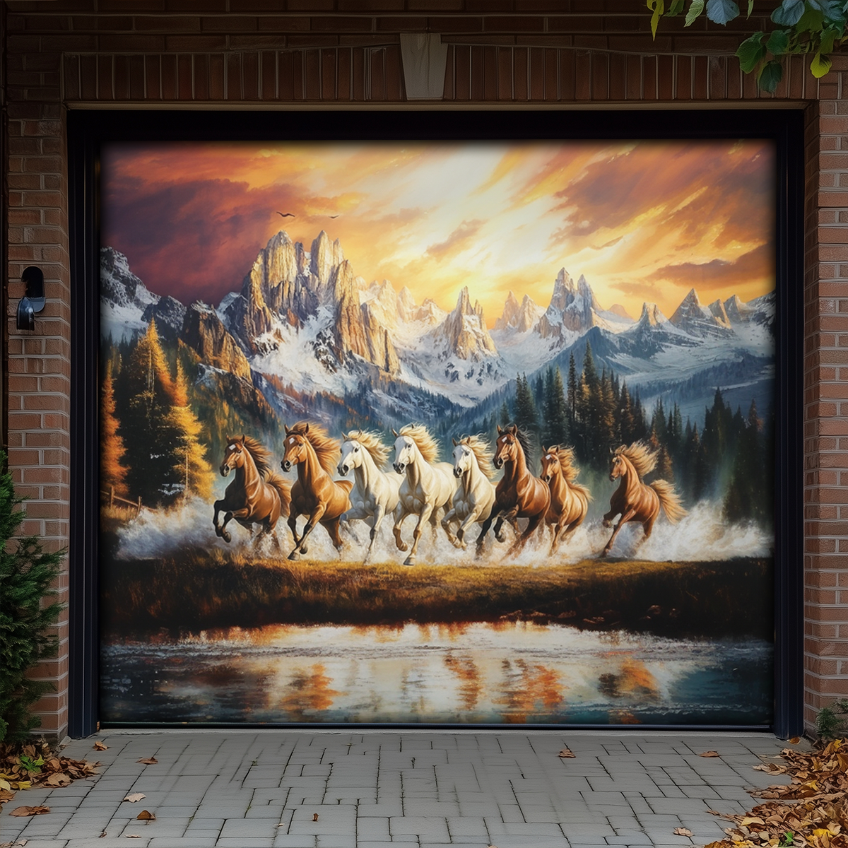 Shineful Garage Door Banner Decoration Freedom Run