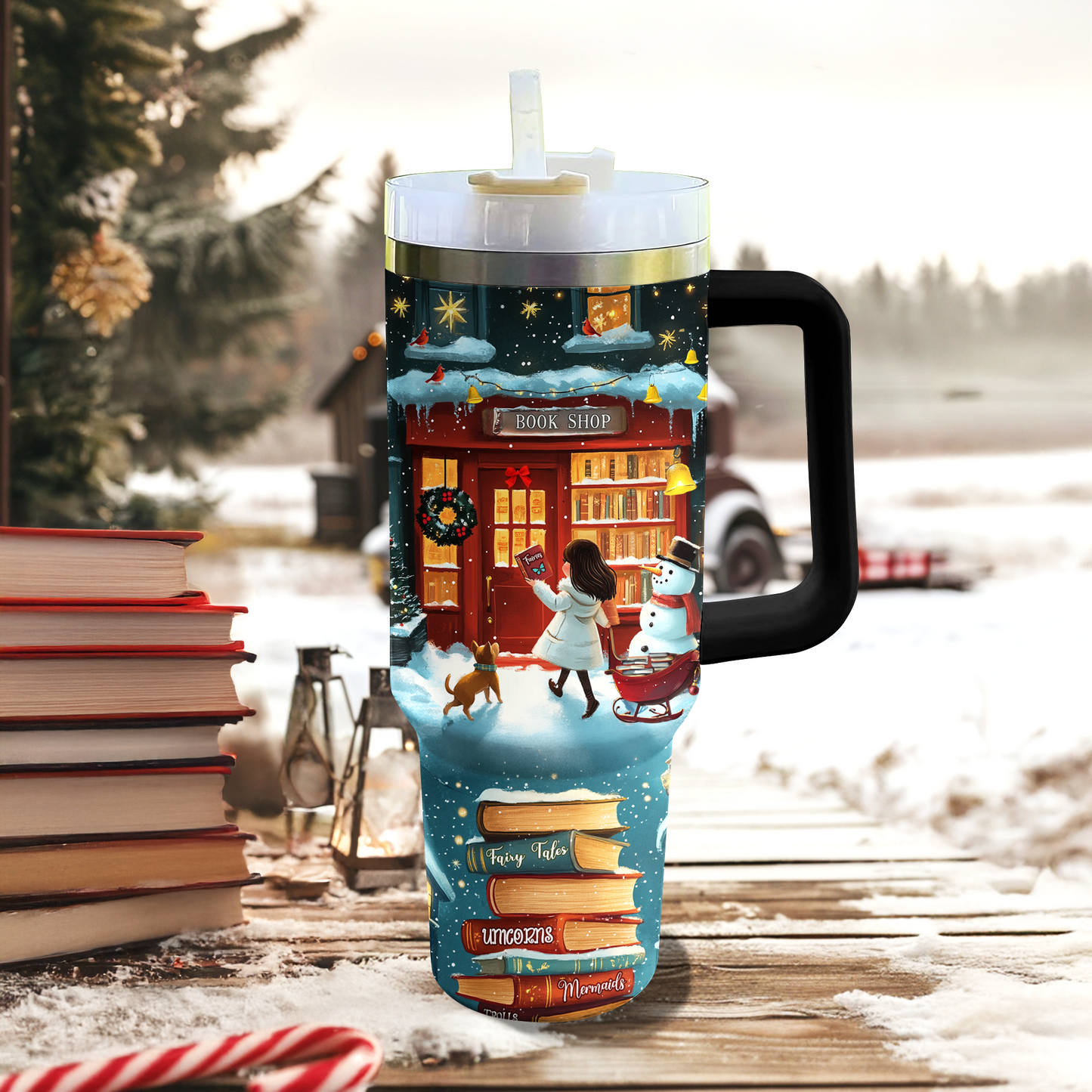 Shineful Tumbler Christmas Little Bookworm