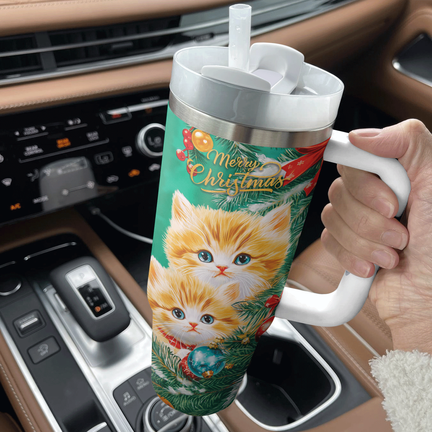 Shineful Tumbler Merry Christmas Kitty