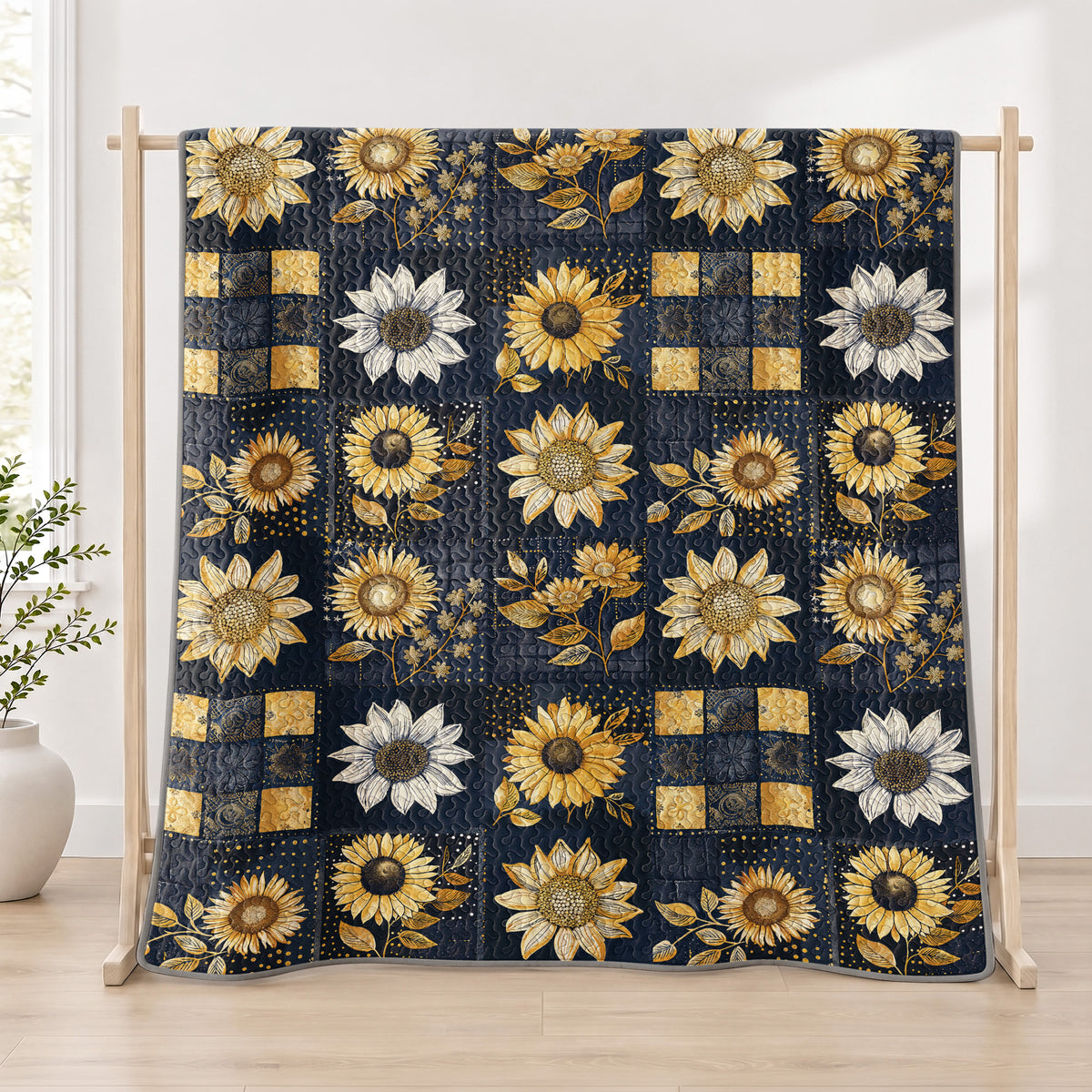 Shineful Quilt 3-Piece Set Inelegance Sunflowers