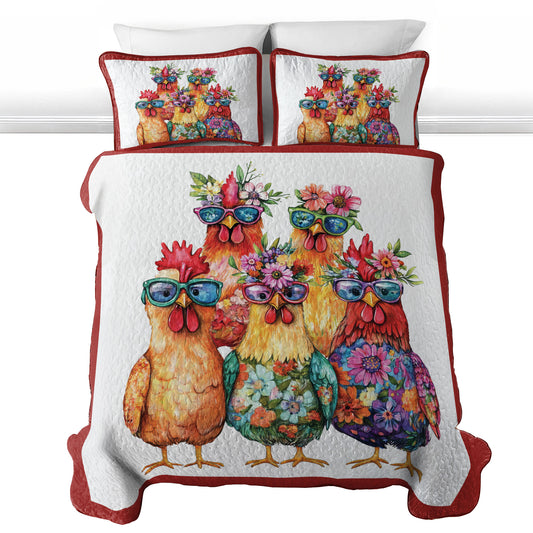 Shineful All Season Quilt 3-Piece Set Chicken Gang