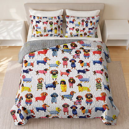 Shineful Quilt 3-Piece Set Dachshund Amazing Stylish