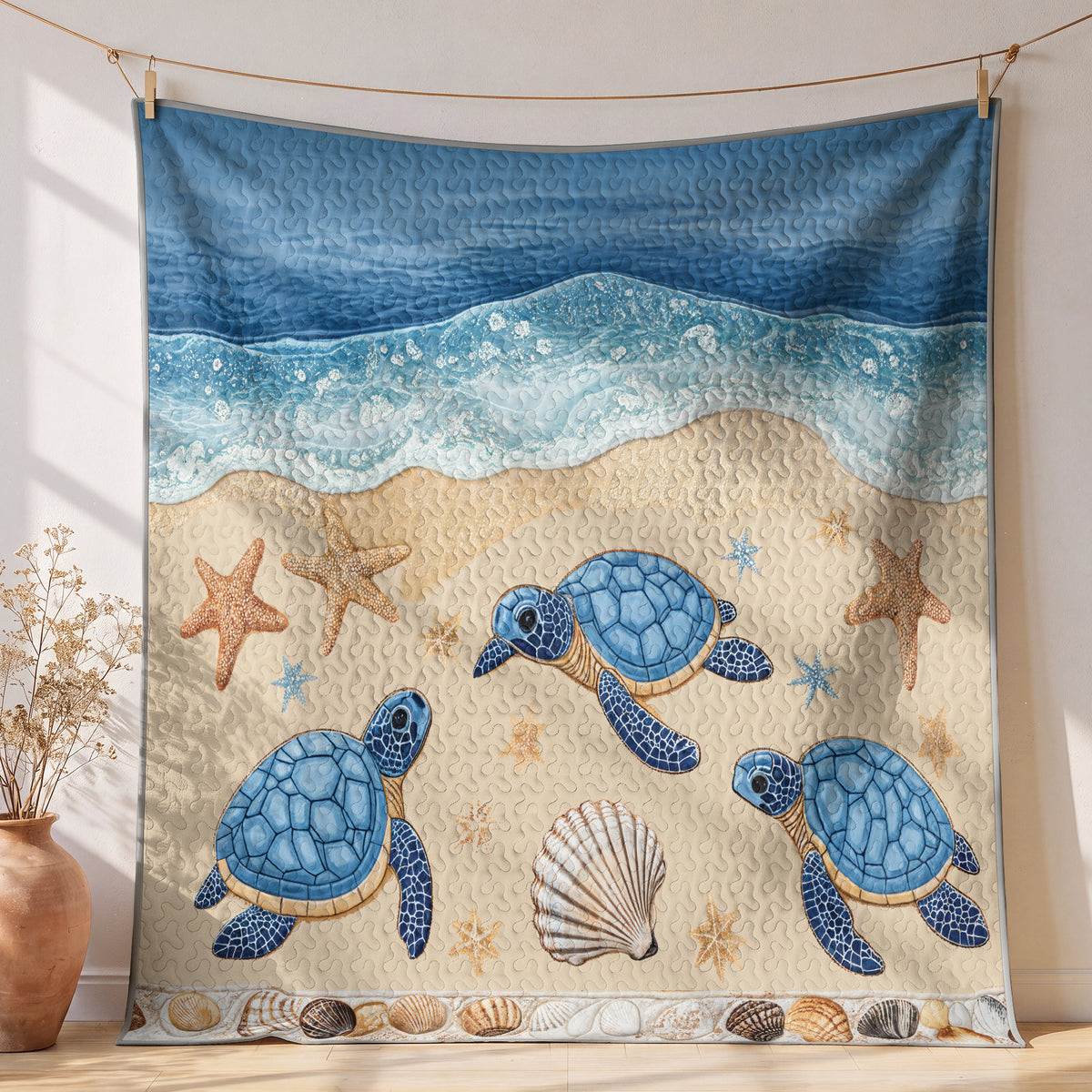 Shineful Quilt 3-Piece Set Sea Turtle