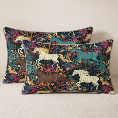 Shineful Quilt 3-Piece Set Horse Flower