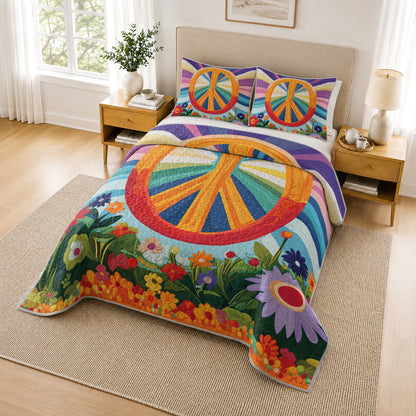 Shineful Quilt 3-Piece Set Peace Bloom