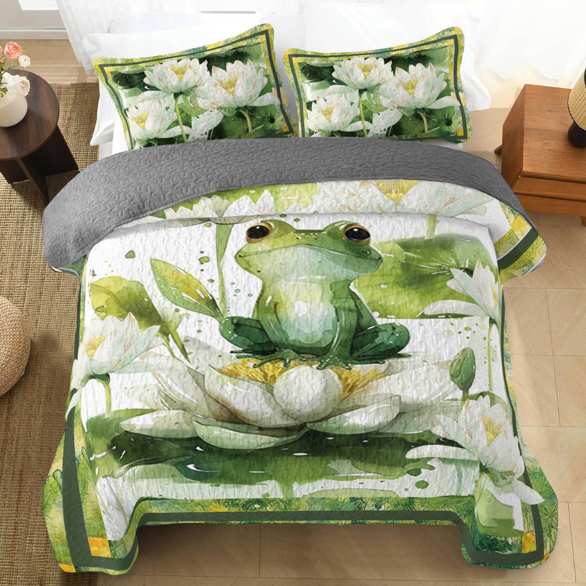 Shineful All Season Quilt 3-Piece Little Frog