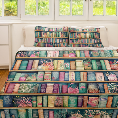 Shineful All Season Quilt 3-Piece Set Botanical Blooming Bookshelves