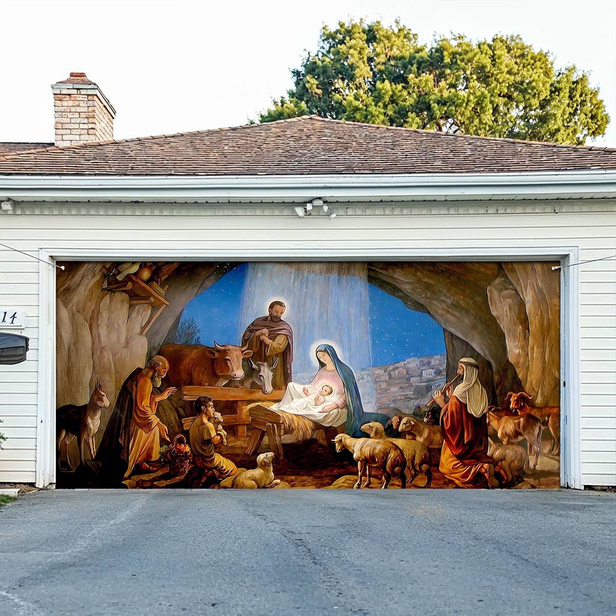 Shineful Garage Door Banner Decoration Graceful Embrace