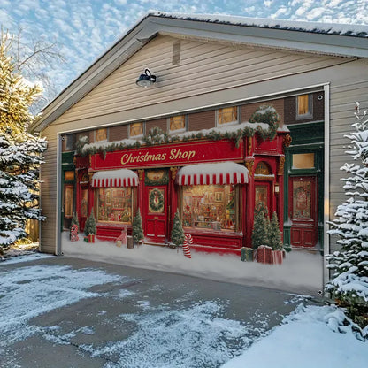 Shineful Garage Door Banner Decoration Christmas Shoppe Wonderland
