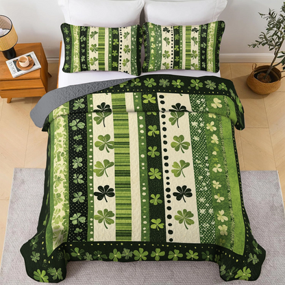 Shineful All Season Quilt 3-Piece Set Emerald Rows