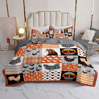 Shineful All Season Quilt 3-Piece Set Chicken Whisperer