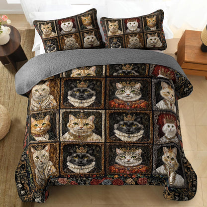 Shineful All Season Quilt 3-Piece Set - Feline Majesty
