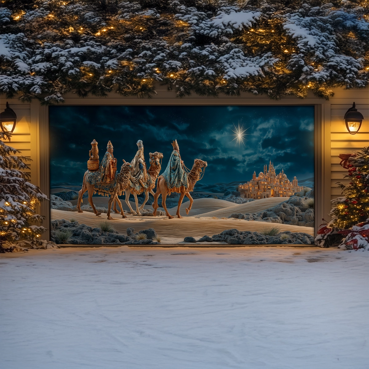 Shineful Garage Door Banner Decoration Star of Bethlehem Epiphany