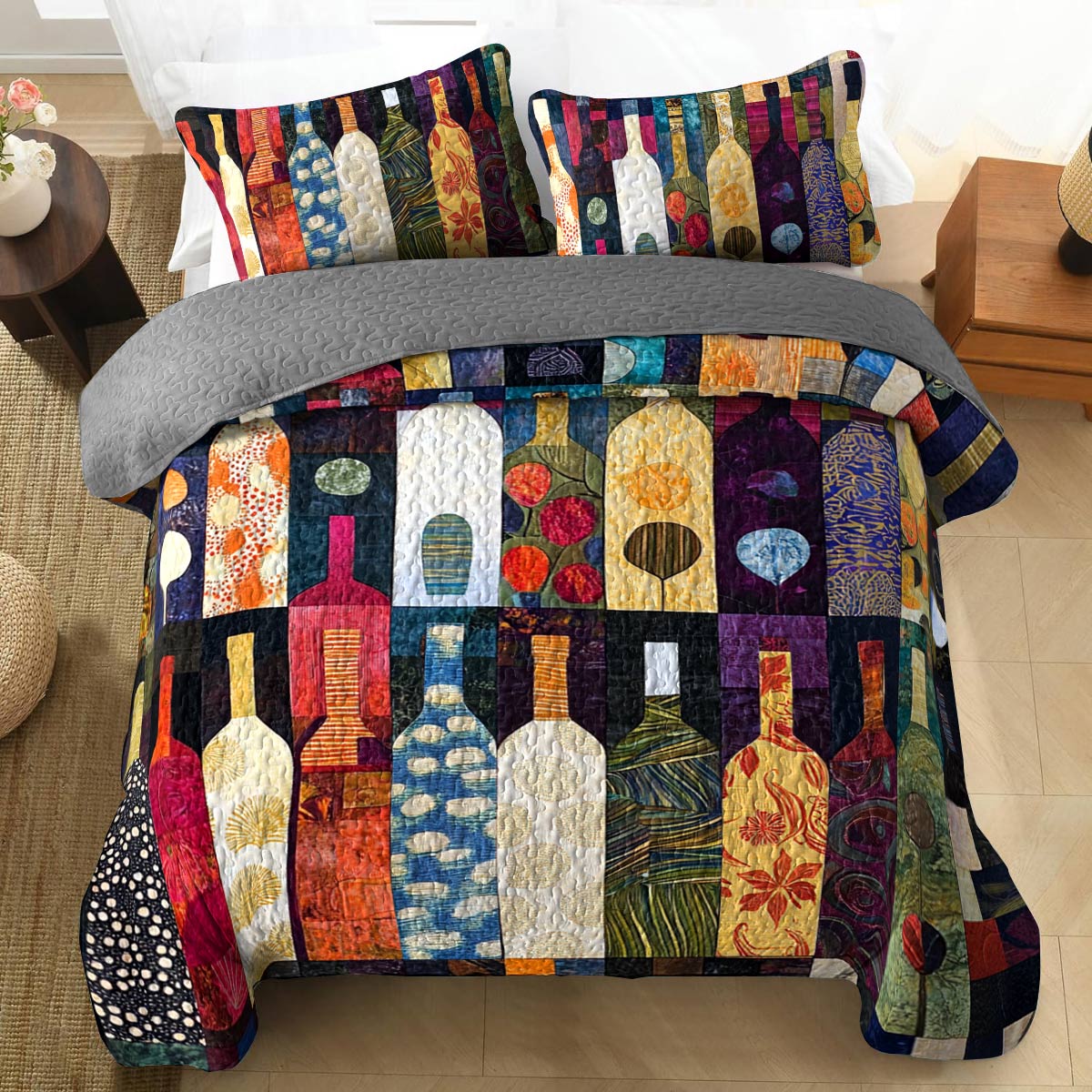 Shineful All Season Quilt 3-Piece Set Captivating Wine