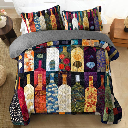 Shineful All Season Quilt 3-Piece Set Captivating Wine