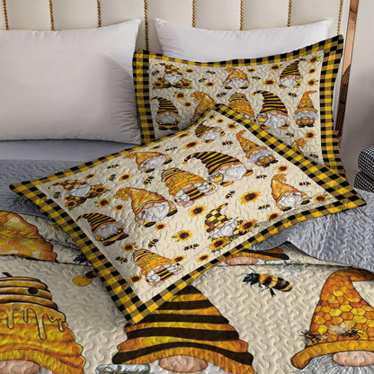 Shineful All Season Quilt 3-Piece Set Gnome & Bee Sunflower Dreams
