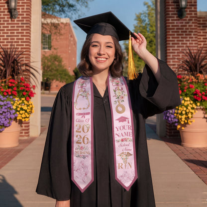 Shineful Graduation Sash Personalized Nursing Elegance