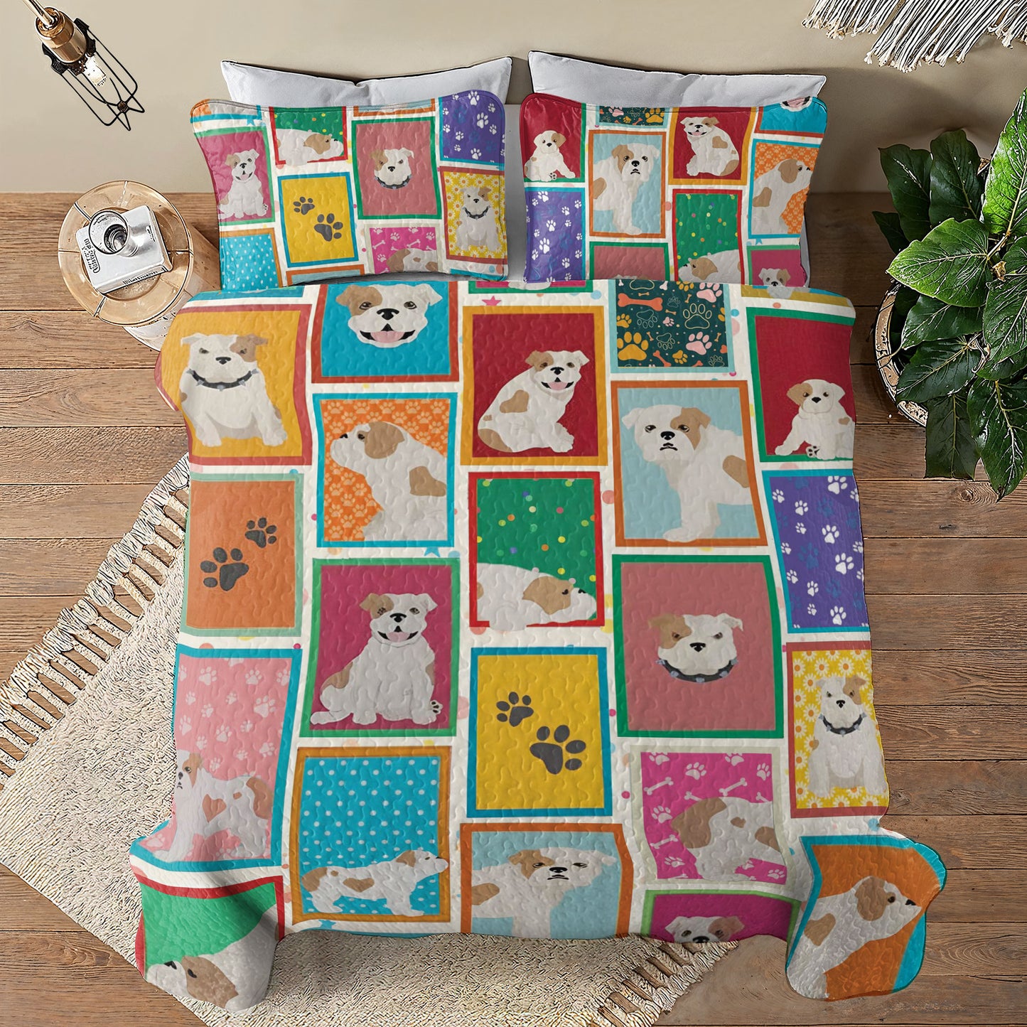 Shineful All Season Quilt 3-Piece Set Pitbull Fun